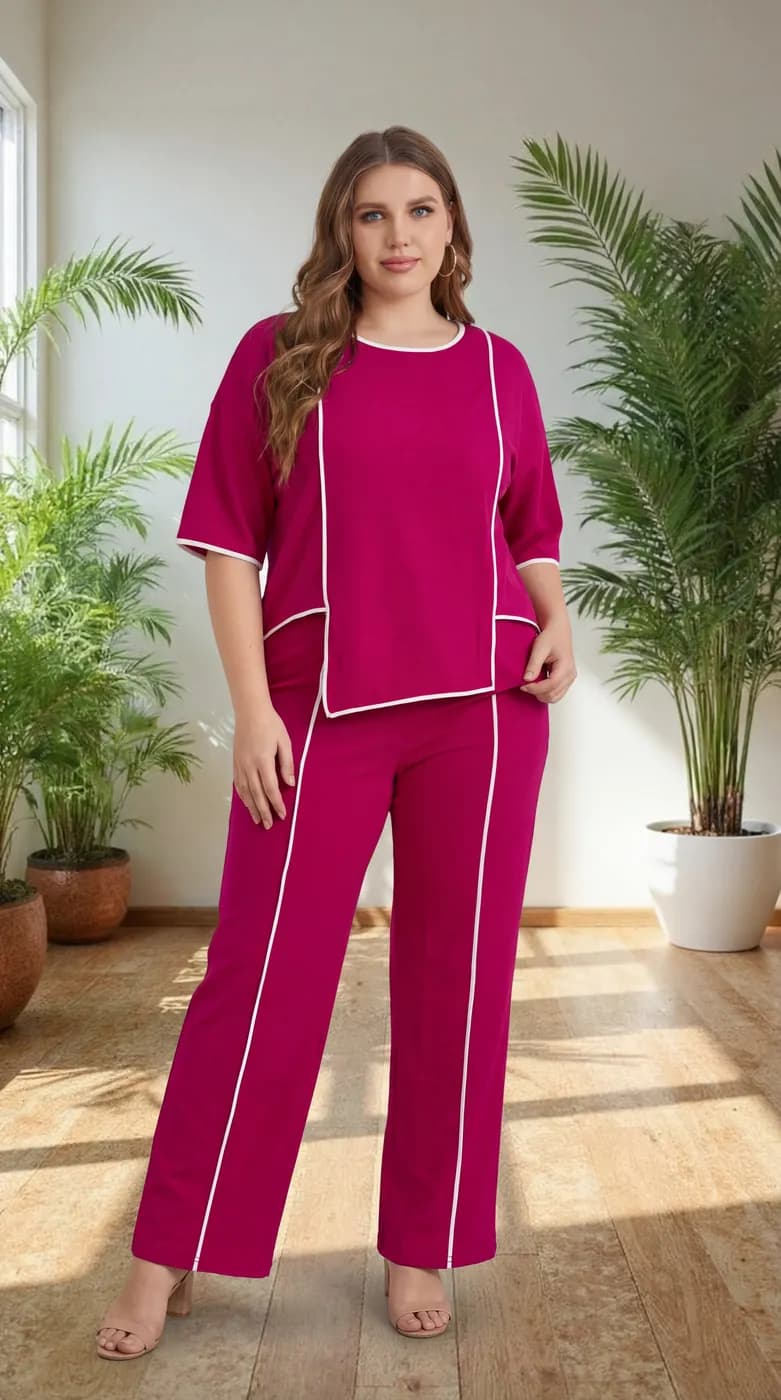 FF-99 Asymmetric Piping Co-ord Set - Rani