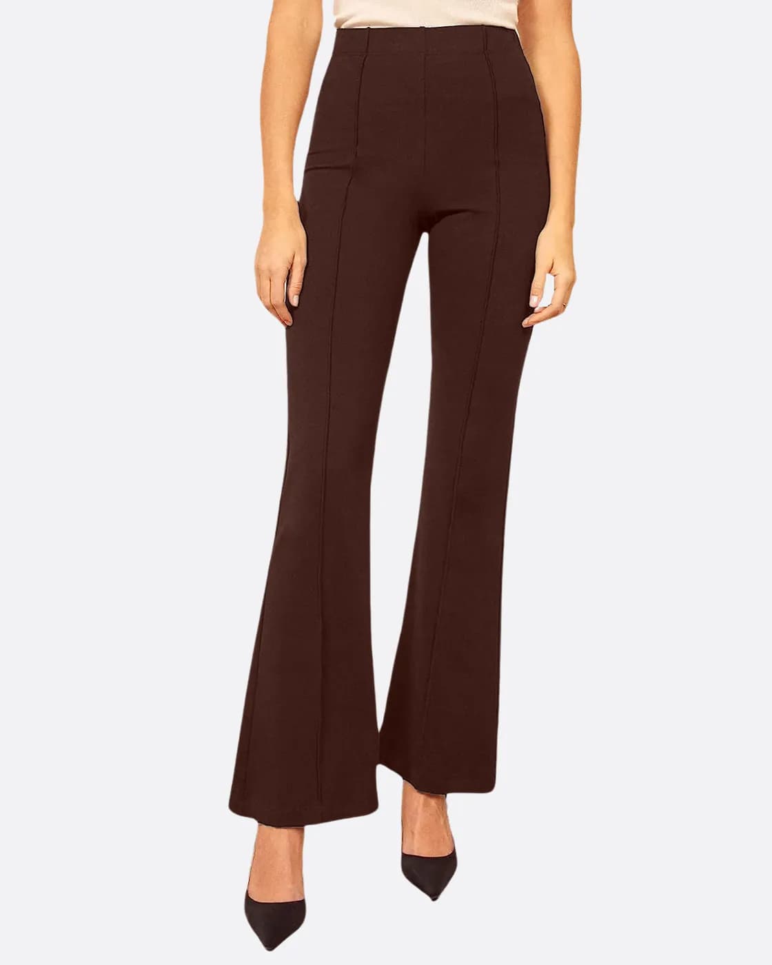 FF-80 High-Waist Flared Trouser - Brown — photo 1