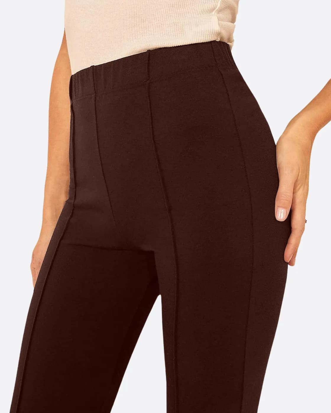 FF-80 High-Waist Flared Trouser - Brown — photo 4
