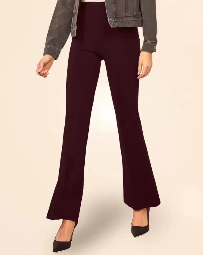 FF-80 High-Waist Flared Trouser - Maroon — photo 3