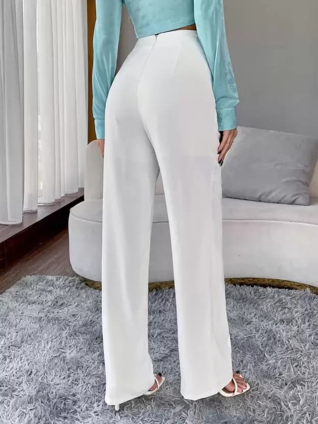 FF-80 High-Waist Flared Trouser - White — photo 3