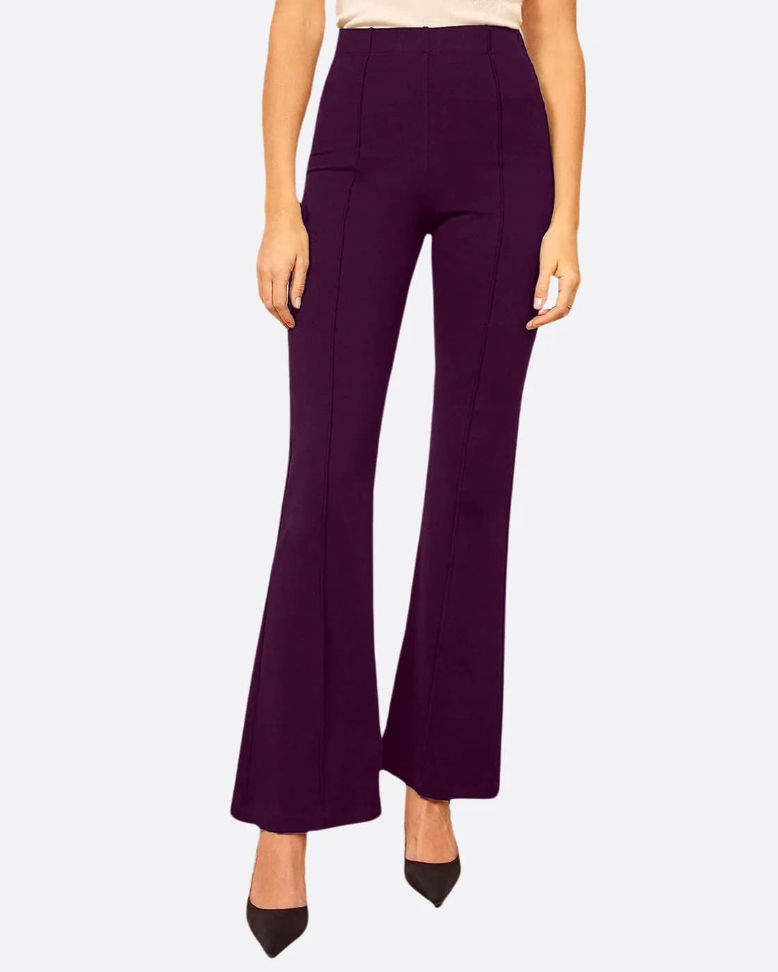 FF-80 High-Waist Flared Trouser - Wine — photo 1