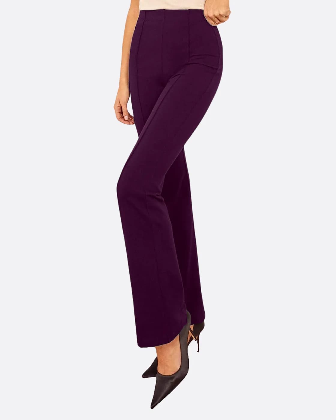 FF-80 High-Waist Flared Trouser - Wine — photo 2