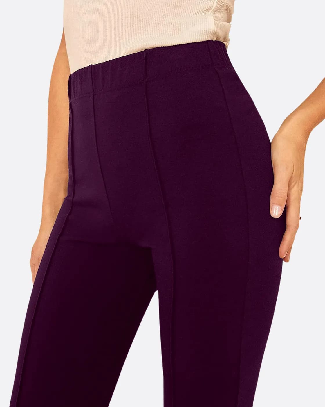 FF-80 High-Waist Flared Trouser - Wine — photo 3
