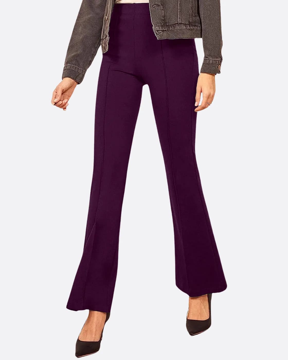 FF-80 High-Waist Flared Trouser - Wine — photo 4