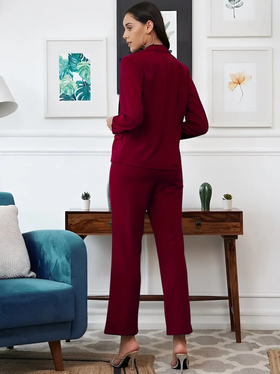 FF-91 3-Piece Blazer Co-ord Set - Maroon — photo 5